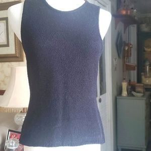 Black sleeveless sweater top